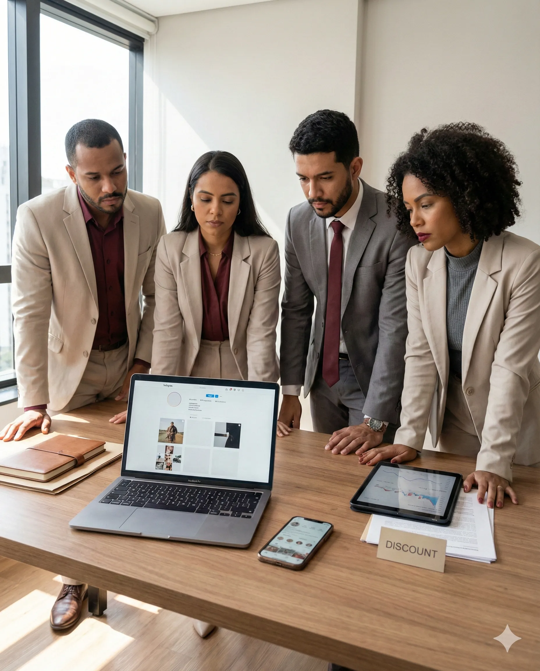 Equipe analisando resultados
